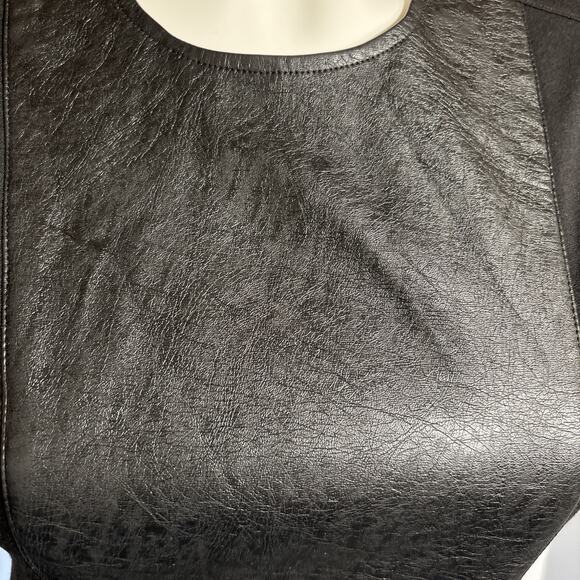 French Connection - Black Sleeveless Blouse With Faux Leather, Size XS, NWT - Picture 2 of 4